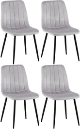 4er Set Stühle Dijon Samt - grau
