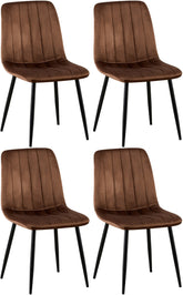4er Set Stühle Dijon Samt - braun
