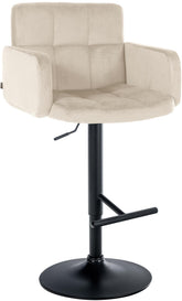 Barhocker Los Angeles Samt schwarz - creme