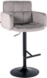Barhocker Los Angeles Samt schwarz - grau