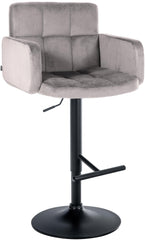 Barhocker Los Angeles Samt schwarz - grau