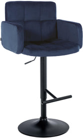 Barhocker Los Angeles Samt schwarz - blau