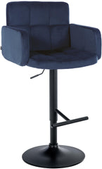 Barhocker Los Angeles Samt schwarz - blau