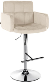 Barhocker Los Angeles Samt chrom - creme