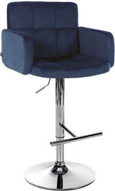 Barhocker Los Angeles Samt chrom - blau