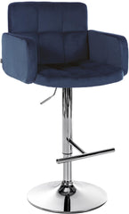 Barhocker Los Angeles Samt chrom - blau
