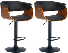 2er Set Barhocker Vestal Kunstleder - walnuss/schwarz