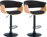 Set di 2 sgabelli da bar Vestal in legno e tessuto, eleganti e funzionali, perfetti per arredare con stile.
