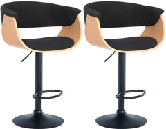 2er Set Barhocker Vestal Stoff - natura/schwarz