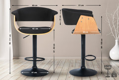2er Set Barhocker Vestal Stoff - natura/schwarz