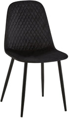 4er Set Stühle Giverny Samt - schwarz
