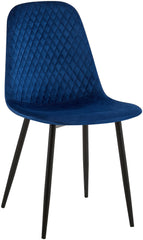 4er Set Stühle Giverny Samt - blau