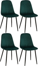 4er Set Stühle Giverny Samt - grün