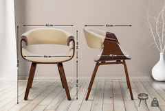 Esszimmerstuhl Foley Stoff - walnuss/creme
