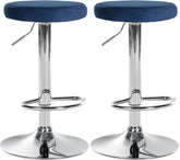 2er Set Barhocker Ponte Samt chrom - blau