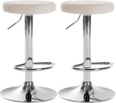 2er Set Barhocker Ponte Samt chrom - creme