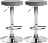 2er Set Barhocker Ponte Samt chrom - grau