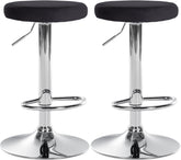 2er Set Barhocker Ponte Samt chrom - schwarz