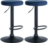 2er Set Barhocker Ponte Samt schwarz - blau