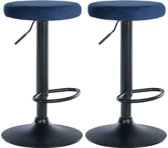 2er Set Barhocker Ponte Samt schwarz - blau