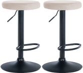 2er Set Barhocker Ponte Samt schwarz - creme