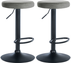 2er Set Barhocker Ponte Samt schwarz - grau