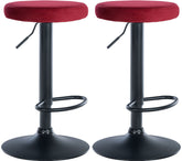 2er Set Barhocker Ponte Samt schwarz - rot
