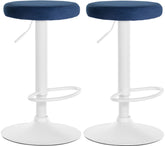 2er Set Barhocker Ponte Samt wei� - blau