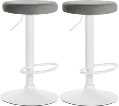 2er Set Barhocker Ponte Samt wei� - grau