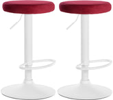 2er Set Barhocker Ponte Samt wei� - rot