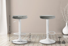 2er Set Barhocker Ponte Samt wei� - grau