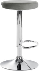 2er Set Barhocker Ponte Samt chrom - grau