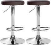 2er Set Barhocker Ponte Kunstleder chrom - braun