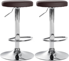 2er Set Barhocker Ponte Kunstleder chrom - braun