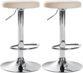 2er Set Barhocker Ponte Kunstleder chrom - creme