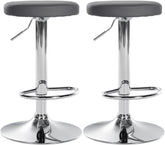 2er Set Barhocker Ponte Kunstleder chrom - grau