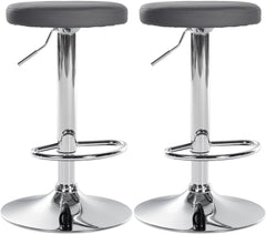 2er Set Barhocker Ponte Kunstleder chrom - grau