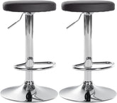 2er Set Barhocker Ponte Kunstleder chrom - schwarz