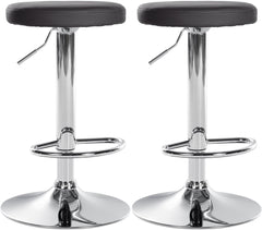 2er Set Barhocker Ponte Kunstleder chrom - schwarz