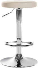 2er Set Barhocker Ponte Kunstleder chrom - creme