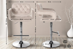 Barhocker Dublin Samt chrom - creme