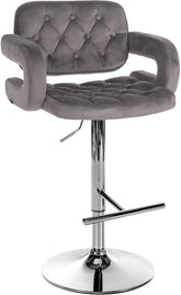 Barhocker Dublin Samt chrom - grau