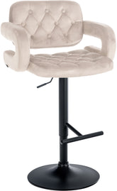 Barhocker Dublin Samt schwarz - creme