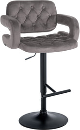 Barhocker Dublin Samt schwarz - grau