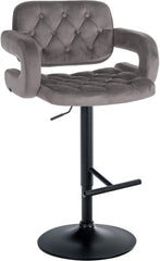 Barhocker Dublin Samt schwarz - grau