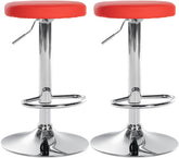 2er Set Barhocker Ponte Kunstleder chrom - rot