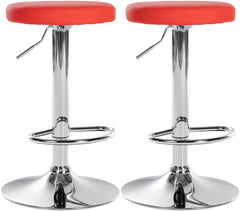 2er Set Barhocker Ponte Kunstleder chrom - rot