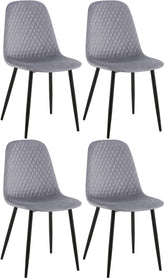 4er Set Stühle Giverny Samt - grau