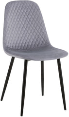 4er Set Stühle Giverny Samt - grau