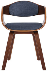 2er Set Stühle Kingston Stoff - walnuss/blau